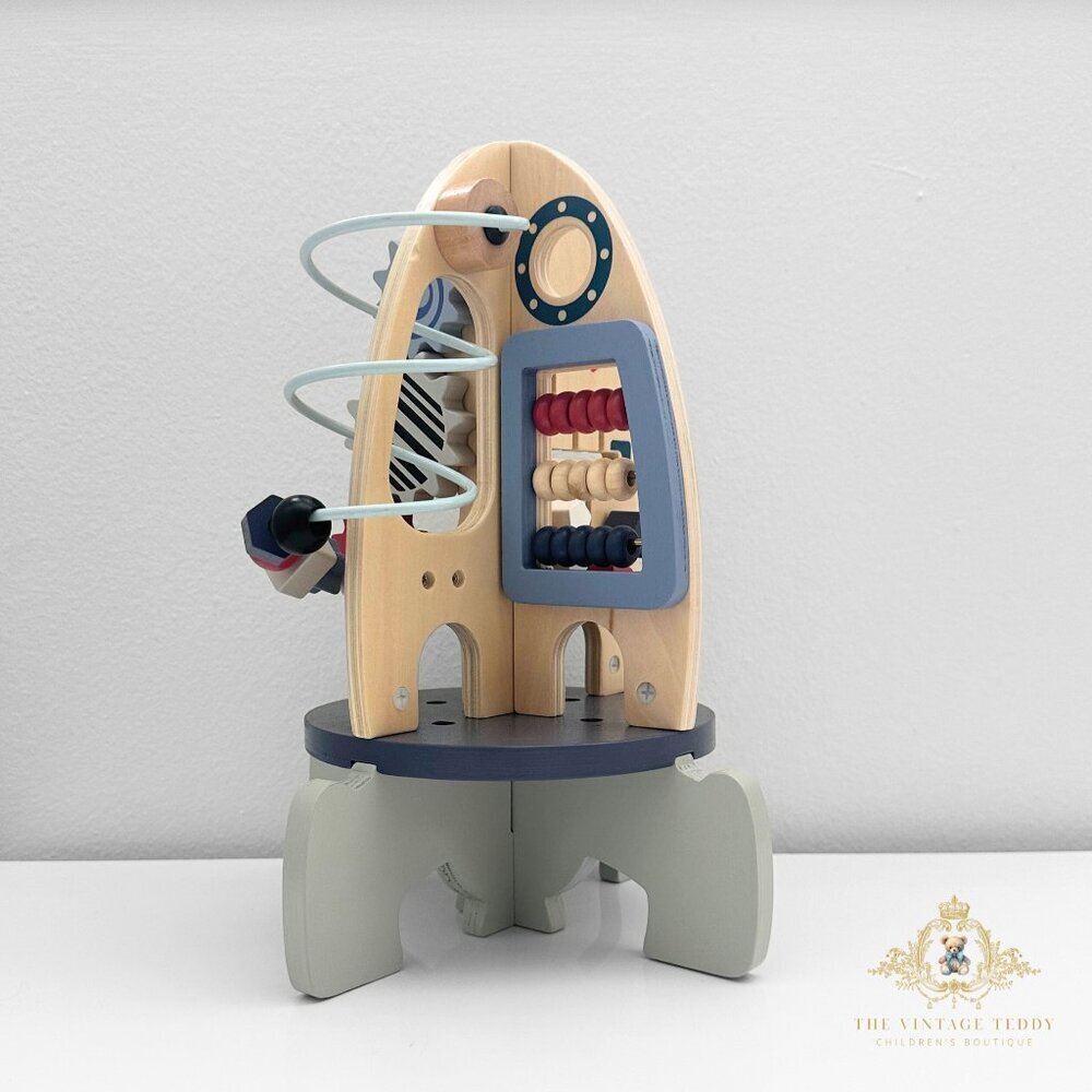 NWT Cute Wooden Rocket Ship Activity Play Set Children’s Early Learning Toys - Picture 5 of 5